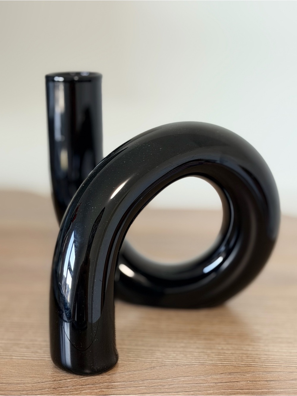 Black Ceramic Wave Modern Accent Piece - Home Accents
